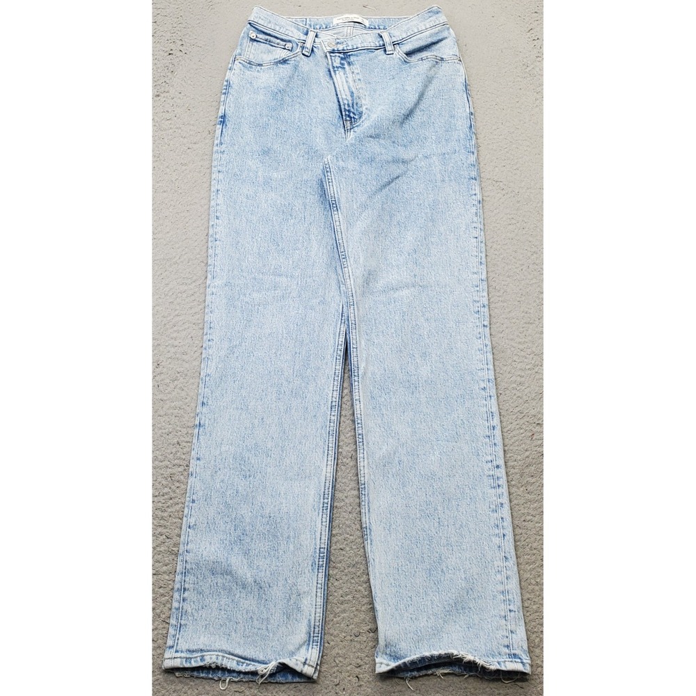 Abercrombie & Fitch 90s Straight Crossover Jeans Womens 27/4R Blue Denim Hi-Rise
